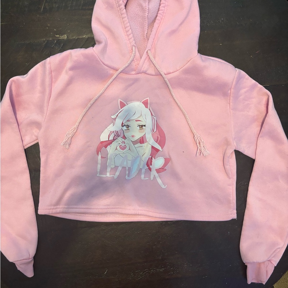 Source Unknown Pink Kids Hoodie with Anime Graphic